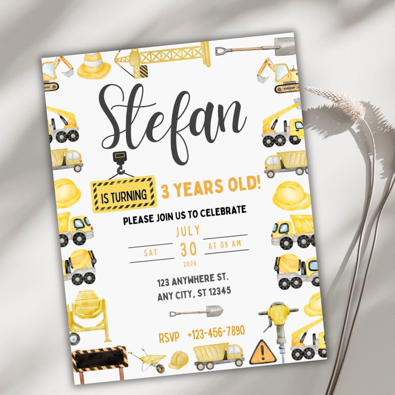 Construction Invitation Template Construction Birthday Dump Truck