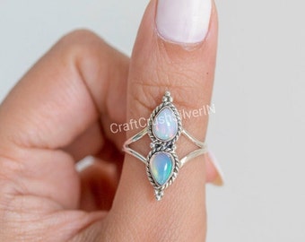 Ethiopian Opal Ring, Natural Opal Ring, Sterling Silver Ring, Women Opal Jewelry, Handmade Ring, Gift For Her, Silver Opal Jewelry