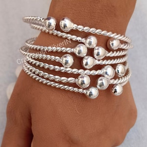 Lot de 7 bracelets épais antillais, argent sterling 925, bracelets de créateur pour femme, bracelets antillais, cadeau de la Saint-Valentin