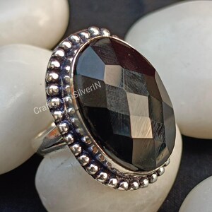 Natural Black Onyx Ring, Handmade Silver Ring, 925 Sterling Silver Ring, Onyx Ring, Gift for her, December Birthstone Ring, Promise Ring