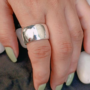 Sterling Silver Wide Band Ring: Boho Chunky Handmade Ring - Etsy