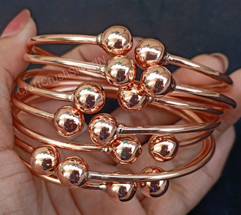 Set of 7 Bangles, Pure Copper Bangles, Bangles, Thick West Indian