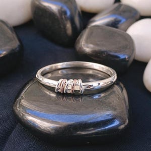 Sterling Silver Spinner Ring: Thin Band Anxiety Fidget Ring