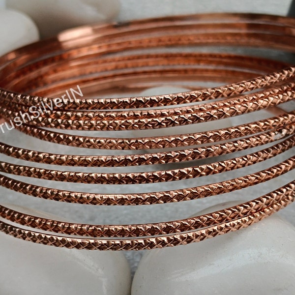 Pure Copper Bangle Set Of Solid Copper Bangle /set of 7 PCs. Handmade Bangle/ pure copper Jewelry/ Bangles For Women/ free shipping