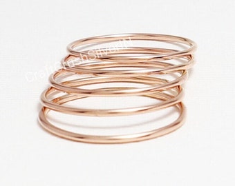 Pure Copper Stacking Set Of 7 Ring, Copper Ring, Stacking Ring, Stackable Set Rings, Women Ring, Copper Jewelry, Handmade Ring, Gift For Her