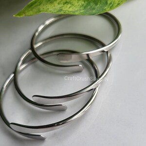 Thick West Indian Bangles, Set Of 7 Bangles, Sterling Silver Bangles, Bangles, West Indian Silver Bangles, Silver Boho bangles for women image 7