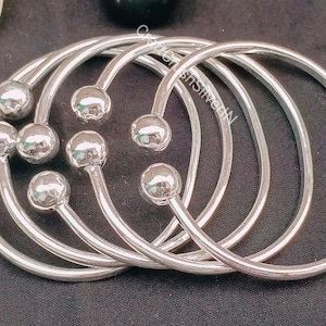 Thick West Indian Bangles, Set Of 7 Bangles, Sterling Silver Bangles, Bangles, West Indian Silver Bangles, Silver Boho bangles for women image 4