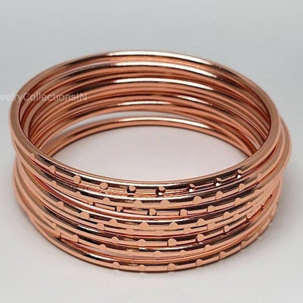 Set of 7 PCs. Handmade Bangles / Pure Copper Bangle Set Of Solid Copper Bangle / pure copper Jewelry/ Bangles For Women/ free shipping