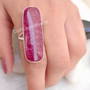 Large Ruby Ring, Beautiful Ruby ring, 925 Sterling Silver Ring, Ruby Stone Ring, Statement Silver Ring, Birthday Gift, Women&#39;s Gift Ring