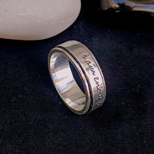 925 Sterling Silver I Am Enough Spinner Ring: Boho Ring For Valentines Day Gift