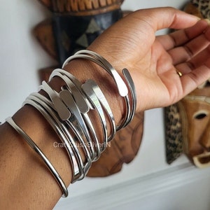 Thick West Indian Bangles, Set Of 7 Bangles, Sterling Silver Bangles, Bangles, West Indian Silver Bangles, Silver Boho bangles for women 2