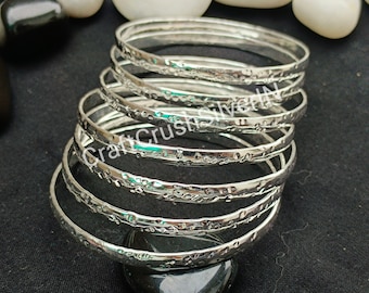 Set mit 7 Armreifen, 925 Sterling Silber Armreifen für Frauen, Semanario, Stapeln Armbänder, 7 Tage Armreifen, halbrunde Armreifen.