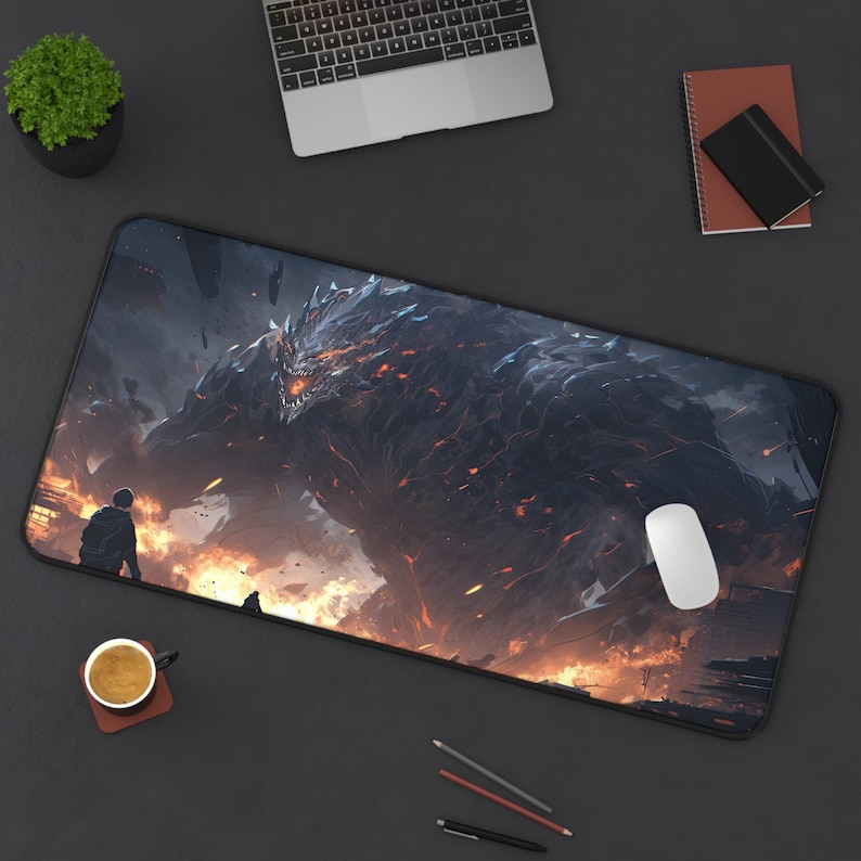 Kaiju Monster Disaster Oil Painting Mouse Pad / Desk Mat Etsy