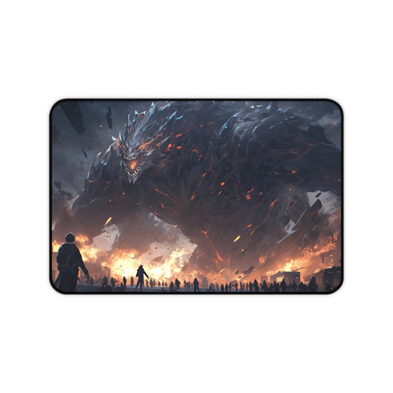 Kaiju Monster Disaster Oil Painting Mouse Pad / Desk Mat Etsy