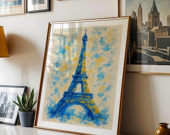 Eiffel Tower Art Print | Modern Impressionist Paris Unframed Poster