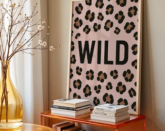 Leopard Print "WILD" Typography Art | Chic Home Decor