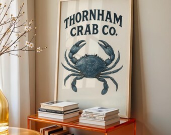 Vintage Norfolk Crab Print | Coastal Watercolour Wall Art