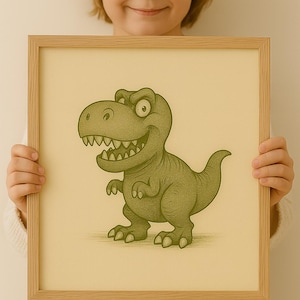 T-Rex Dinosaur Nursery Print: Funny Dino Wall Art