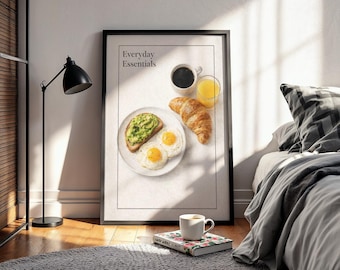 Frühstück Stillleben Poster | Moderne Küche Café Art