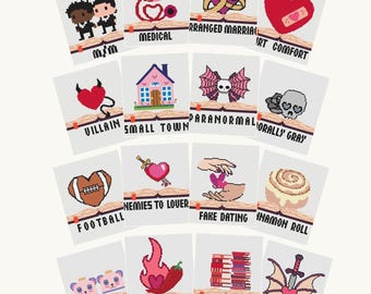 Romanze Tropen Kreuzstichmuster: 40 lustige Designs (PDF Download