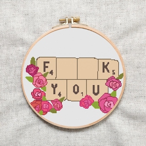 Funny Scrabble Swear Word Cross Stitch Pattern (PDF Download)