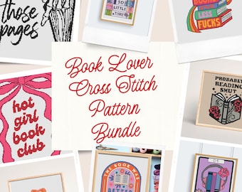 Book Lover Cross Stitch Pattern Bundle (PDF)