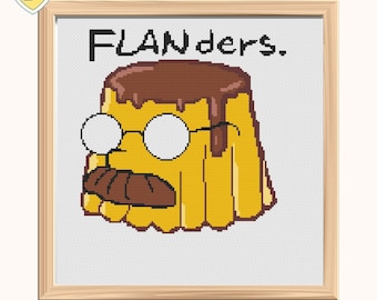 Flan-ders funny Cross Stitch Pattern,