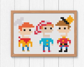 Funny Characters Cross Stitch Pattern, Instant PDF access and download