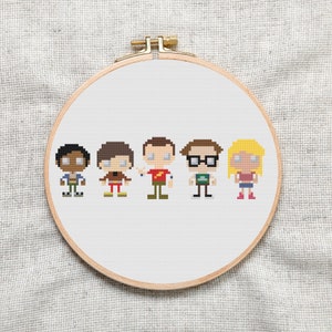 The Big Bang Theory Cross Stitch Pattern: Mini TV Characters (PDF Download)