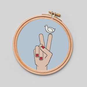 Peace Out Cross Stitch Pattern: Snarky DIY Home Decor (PDF Download)