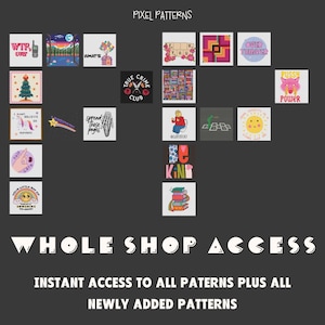 ENTIRE Shop Access- Over 150 Original Cross Stitch Patterns, New Patterns Added Monthly