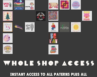 ENTIRE Shop Access- Over 150 Original Cross Stitch Patterns, New Patterns Added Monthly