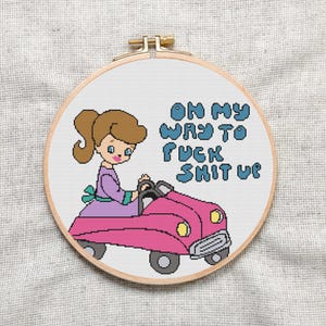 Funny Sarcastic Cross Stitch Pattern: Subversive Mom Humor (PDF Download)