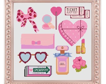 Date Night Cross Stitch Pattern with PDF Downloadable Charts Included