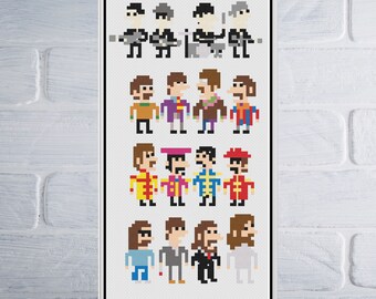 Beatles Generation timeline cross stitch pattern