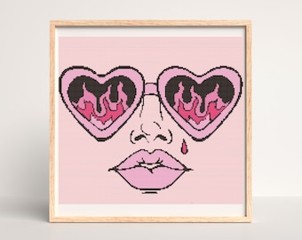 Girl Power Cross Stitch Pattern: Retro Feminist Art (PDF Pattern)