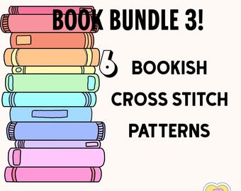 Book Bundle 3- Bookish Cross Stitch Patterns-Instant Access