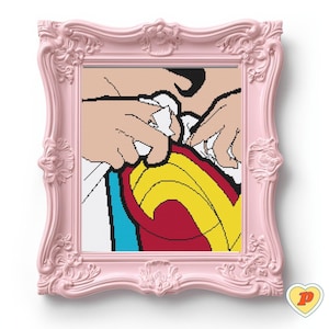Roligt Wonder Woman BH-fyllning Korsstygnsmönster – PDF-nedladdning