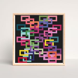 Geometric Cross Stitch Pattern: Bright Modern Design (PDF Patterns)