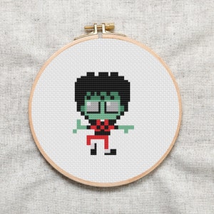 Michael Jackson Thriller Mini Cross Stitch Pattern, Pop Culture pattern, Music icon cross stitch