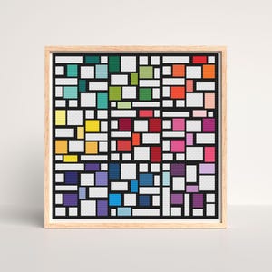 レインボー幾何学クロスステッチパターン、モダンクロスステッチ - デジタルPDF、即時ダウンロード、カラフルなクロスステッチ、サンプルPDF