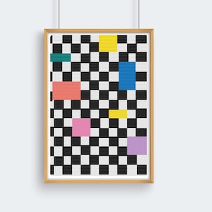 Black and White Geometric Cross stitch pattern, Bright color pattern, Instant PDF download