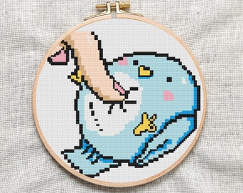 Cute Blue Bird Cross Stitch Pattern – Simple Beginner Design (PDF)