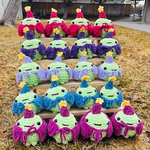 Crocheted Wizard Frogs - Handmade Amigurumi