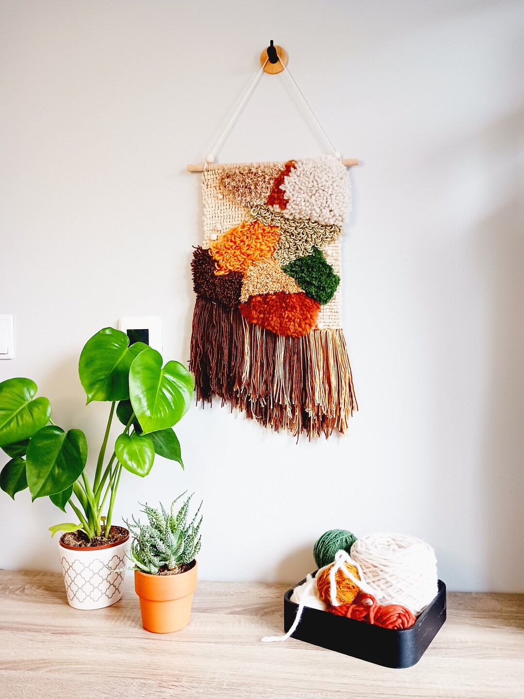 Textured Wall Hanging for a Living Room, Unique Decoration in Boho ...