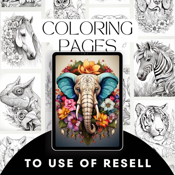 40 Premium Coloring pages To use or Resell | Resalable Coloring Book Bundle | Canva Templates | PLR Bundle | KDP Interior | Resell Rights