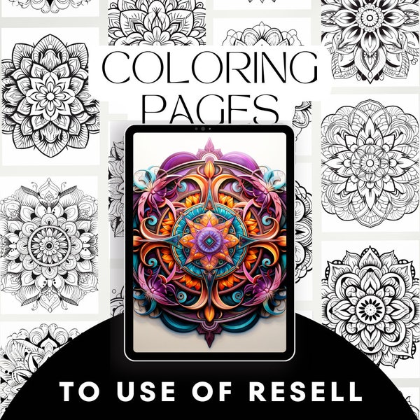 30 Premium Coloring pages To use or Resell | Resalable Coloring Book Bundle | Canva Templates | PLR Bundle | KDP Interior | Resell Rights