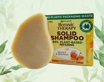 Solid Shampoo 94% plant-based repairing Very Damaged Hair from Honey &Beeswax