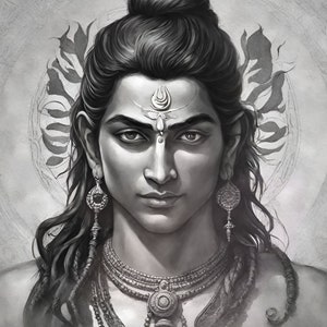 Lord Shiva Digital Art Print: Hindu God Home Decor (Digital Download)