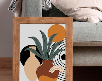 Láminas de arte abstracto moderno de mediados de siglo: Decoración bohemia para el hogar (descarga digital)